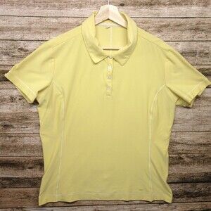 Nike Golf Women's Size L Large Dri-Fit Yellow Polo Shirt #1517